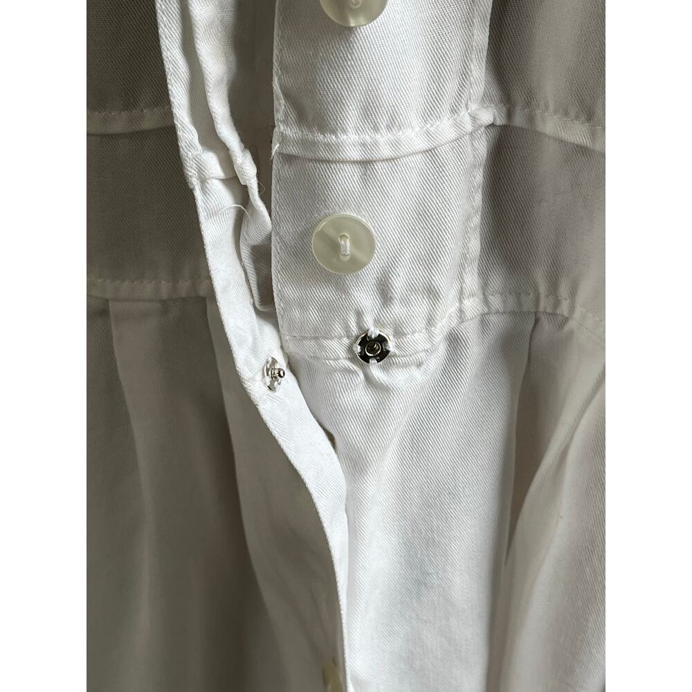 90s Dressed In White Rayon Checkered Top Button Long Sleeve Maxi Dress Women’s S - Picture 7 of 9